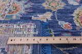 Blue Persian Tabriz Hand Knotted Wool Rug - 9' 2" X 11' 11" - Golden Nile