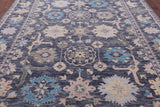 Grey Turkish Oushak Hand Knotted Wool Rug - 9' 1" X 11' 10" - Golden Nile