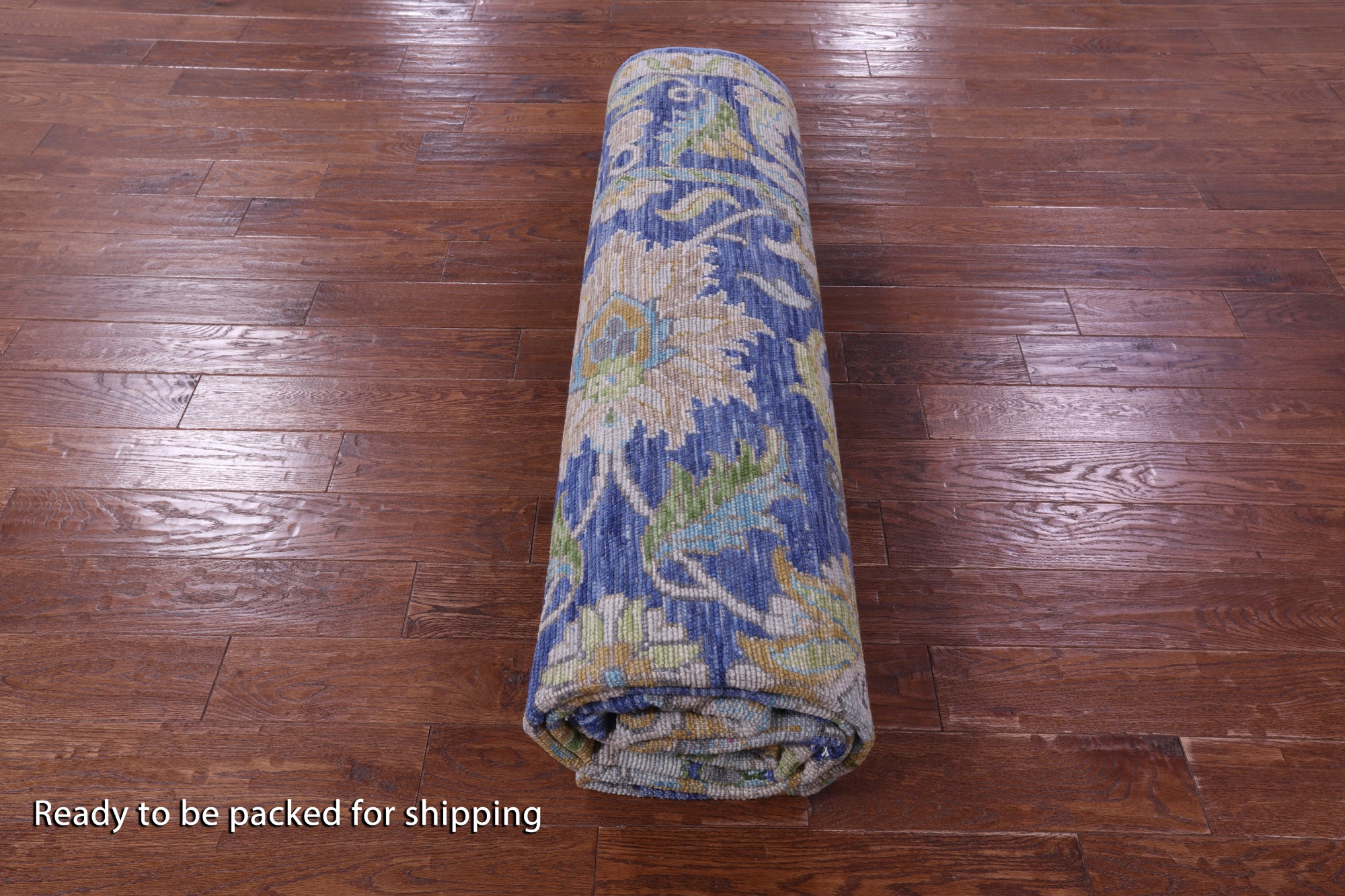 Blue Persian Tabriz Hand Knotted Wool Rug - 9' 2" X 12' 3" - Golden Nile