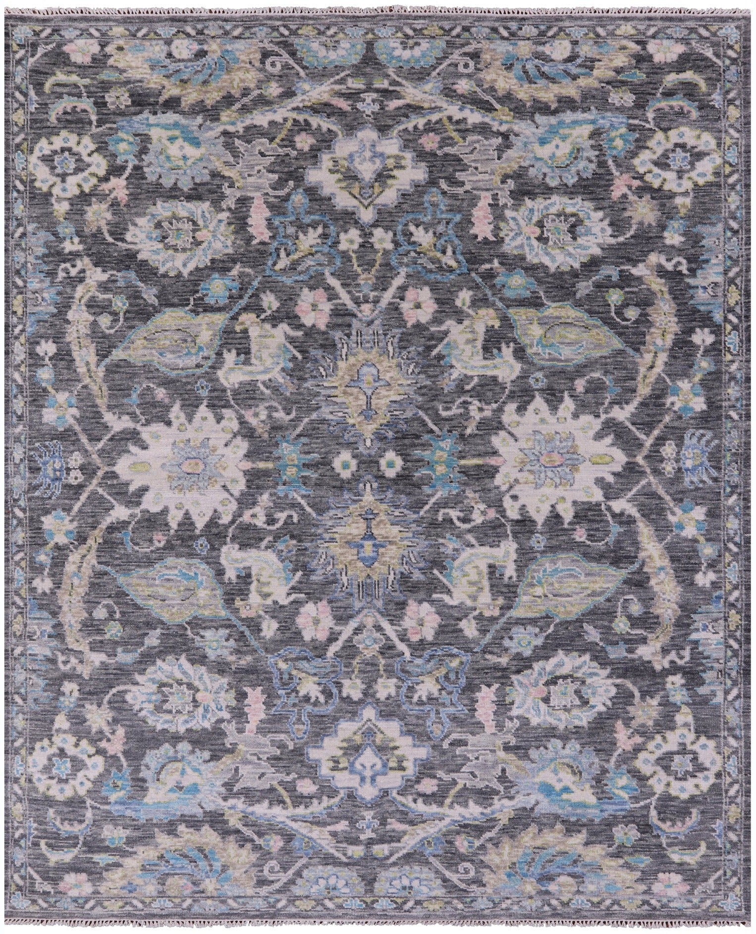 Grey Persian Tabriz Hand Knotted Wool Rug - 8' 2" X 10' 1" - Golden Nile