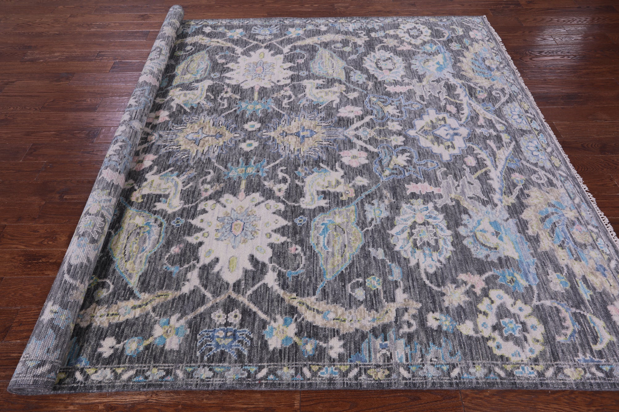 Grey Persian Tabriz Hand Knotted Wool Rug - 8' 2" X 10' 1" - Golden Nile