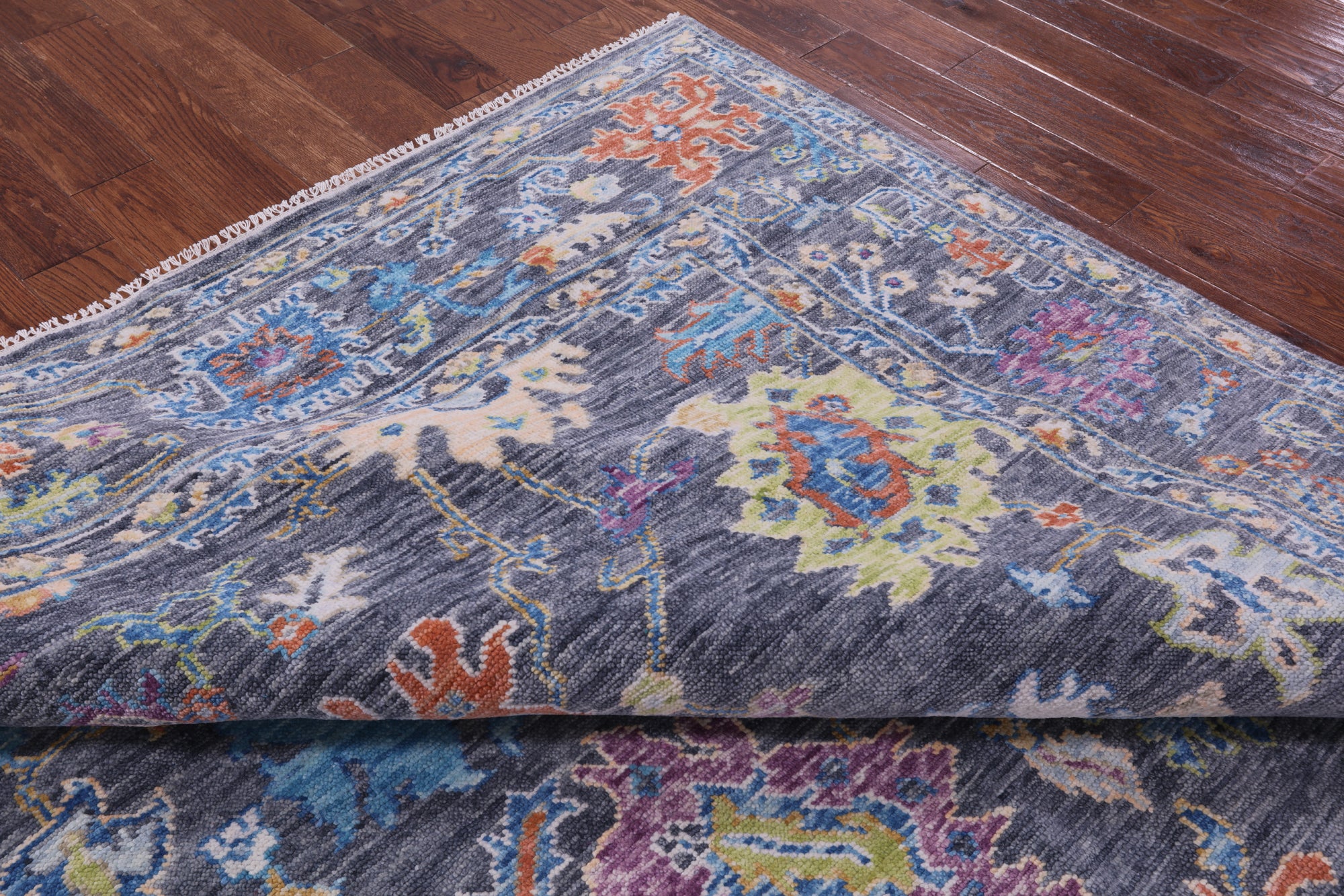Grey Turkish Oushak Hand Knotted Wool Rug - 8' 1" X 9' 11" - Golden Nile