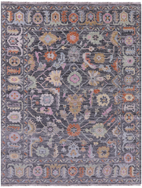 Grey Turkish Oushak Hand Knotted Wool Rug - 8' 0" X 10' 4" - Golden Nile
