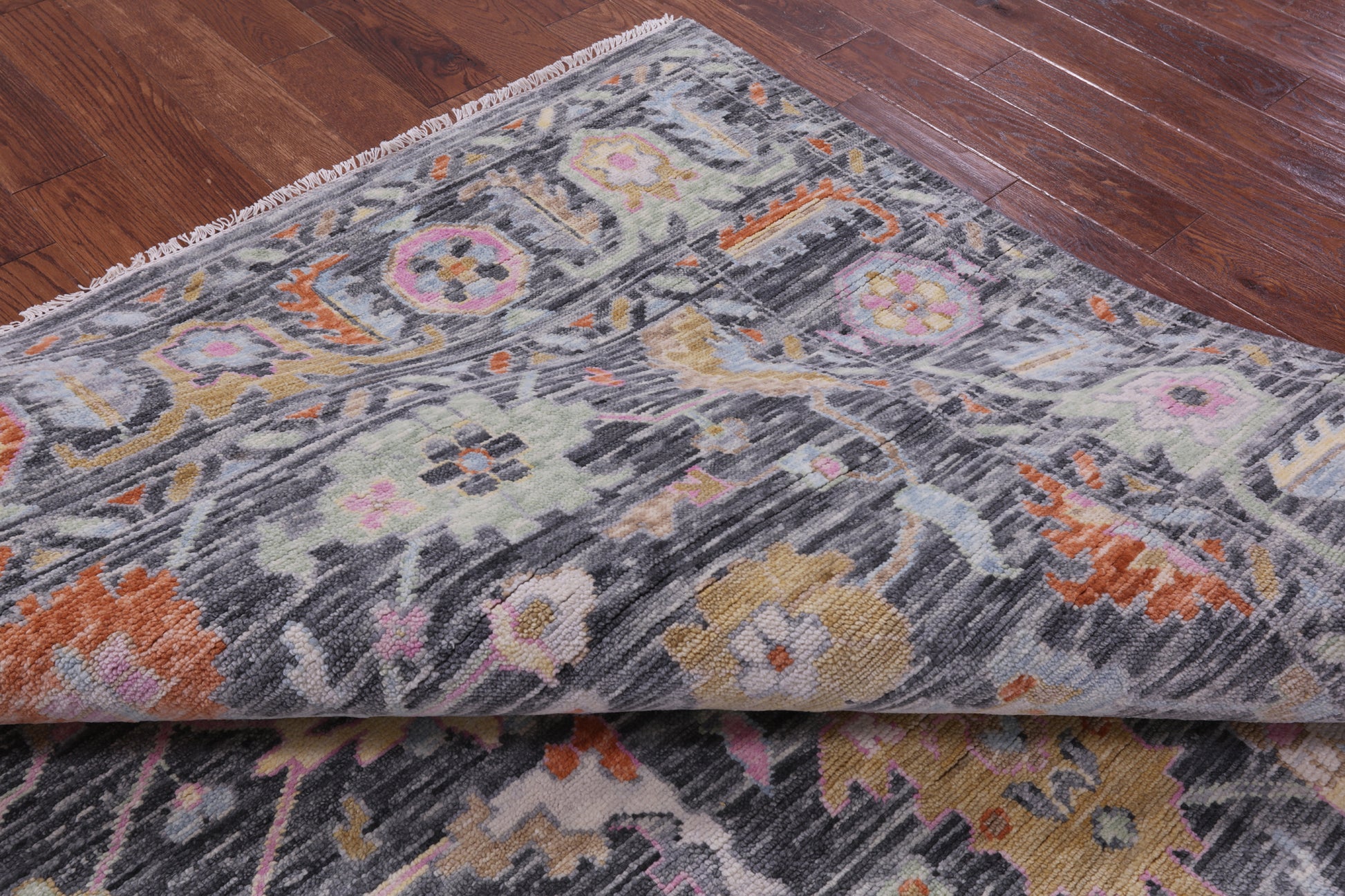 Grey Turkish Oushak Hand Knotted Wool Rug - 8' 0" X 10' 4" - Golden Nile