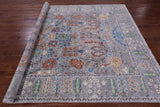 Grey Turkish Oushak Hand Knotted Wool Rug - 7' 11" X 9' 10" - Golden Nile
