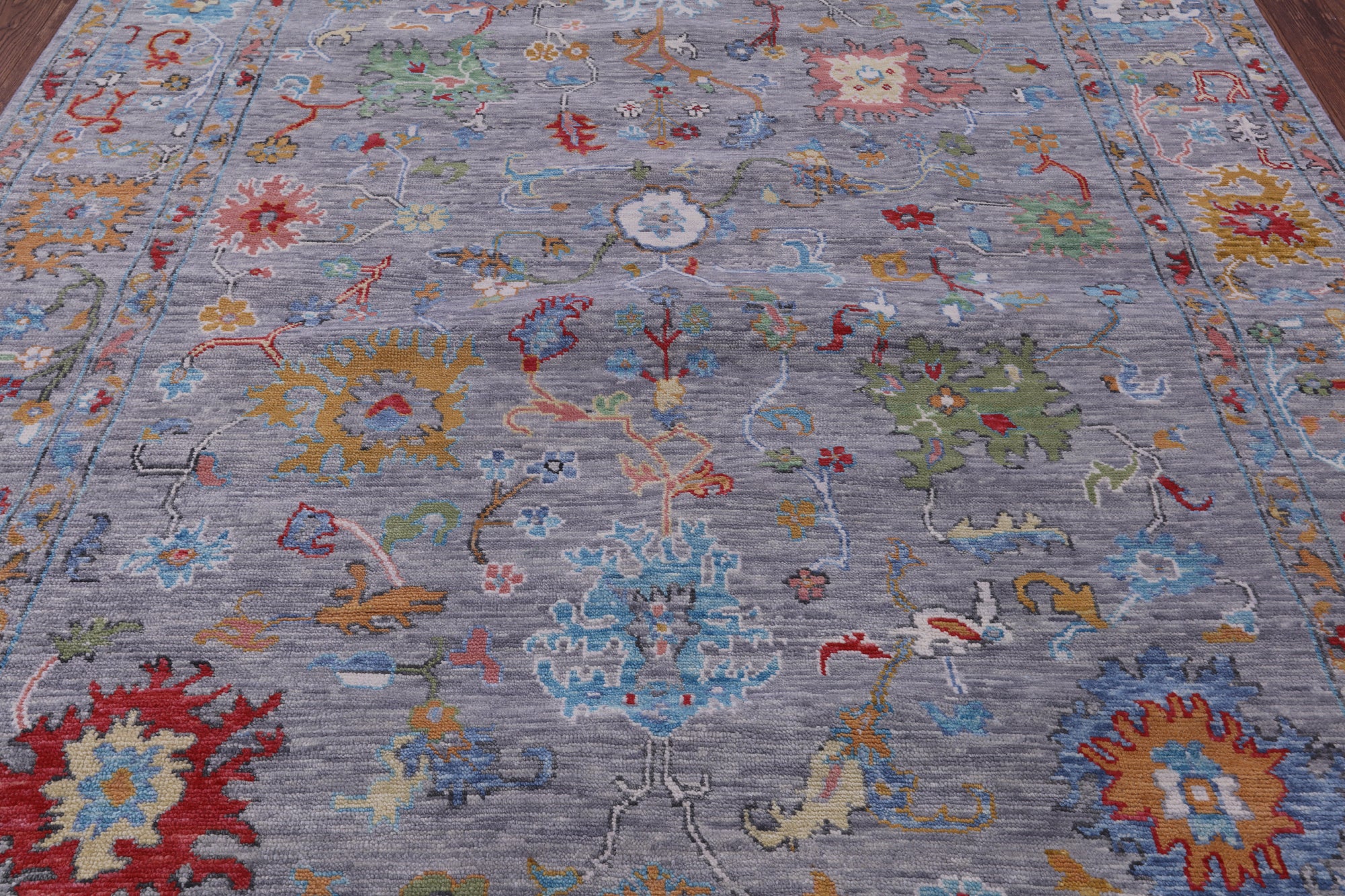 Grey Turkish Oushak Hand Knotted Wool Rug - 8' 7" X 11' 9" - Golden Nile