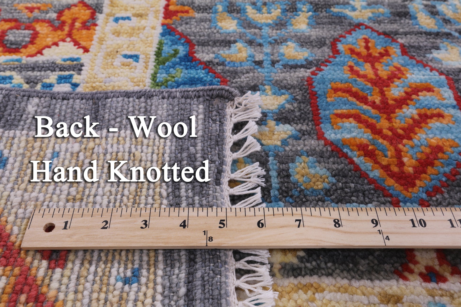 Grey Geometric Persian Mamluk Hand Knotted Wool Rug - 8' 2" X 10' 6" - Golden Nile