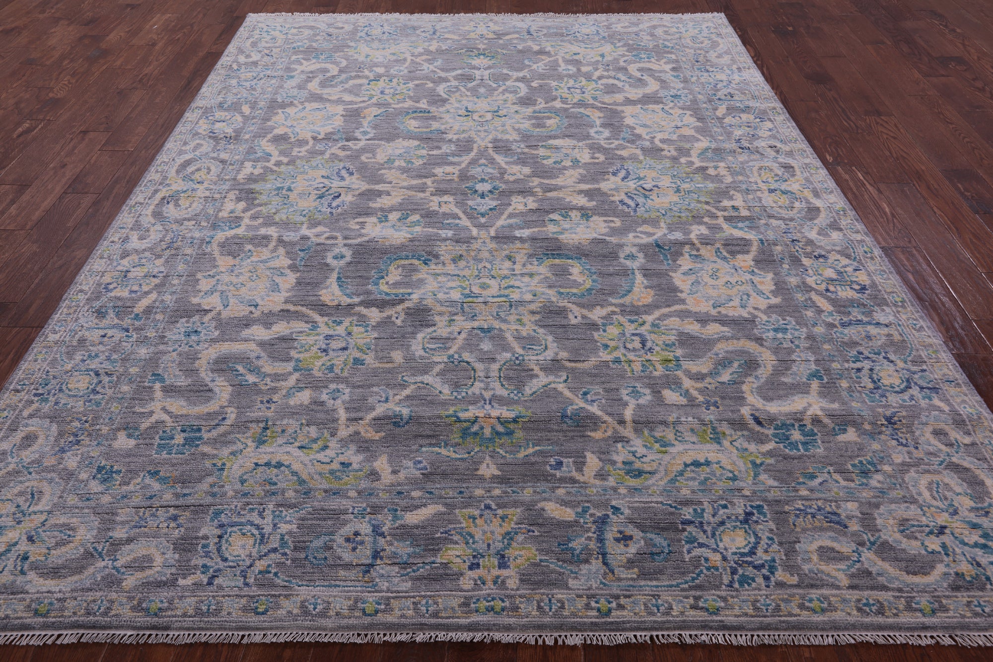 Grey Persian Tabriz Hand Knotted Wool Rug - 7' 11" X 10' 2" - Golden Nile