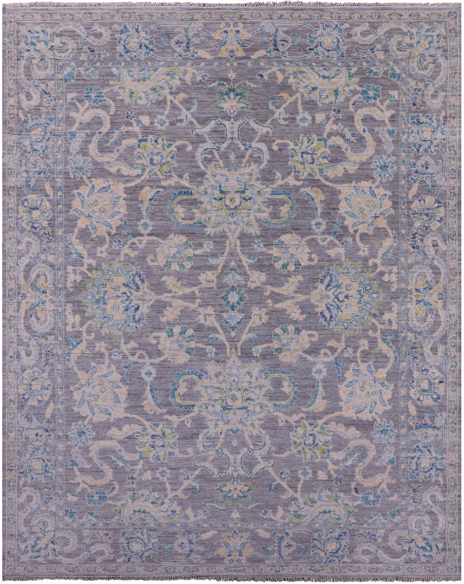 Grey Persian Tabriz Hand Knotted Wool Rug - 7' 11" X 10' 2" - Golden Nile
