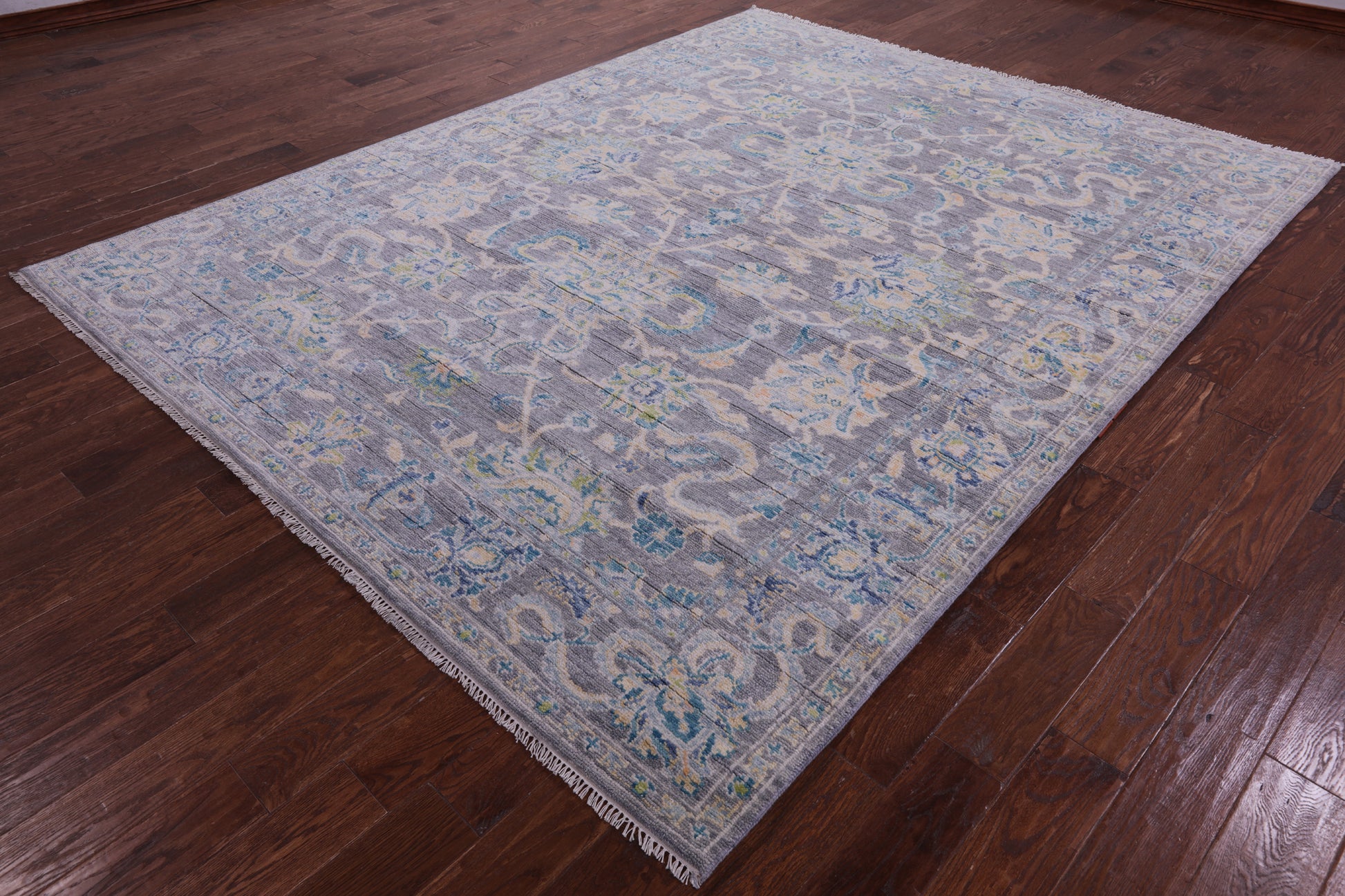 Grey Persian Tabriz Hand Knotted Wool Rug - 7' 11" X 10' 2" - Golden Nile