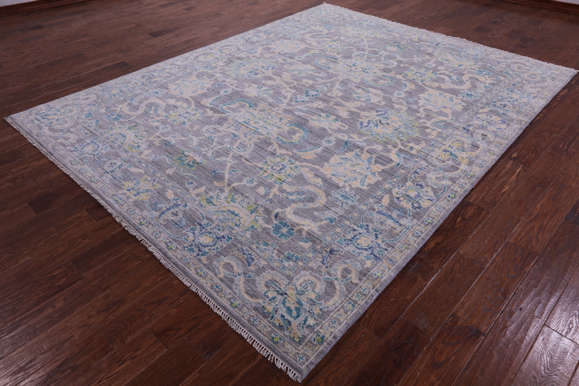 Grey Persian Tabriz Hand Knotted Wool Rug - 7' 11" X 10' 2" - Golden Nile