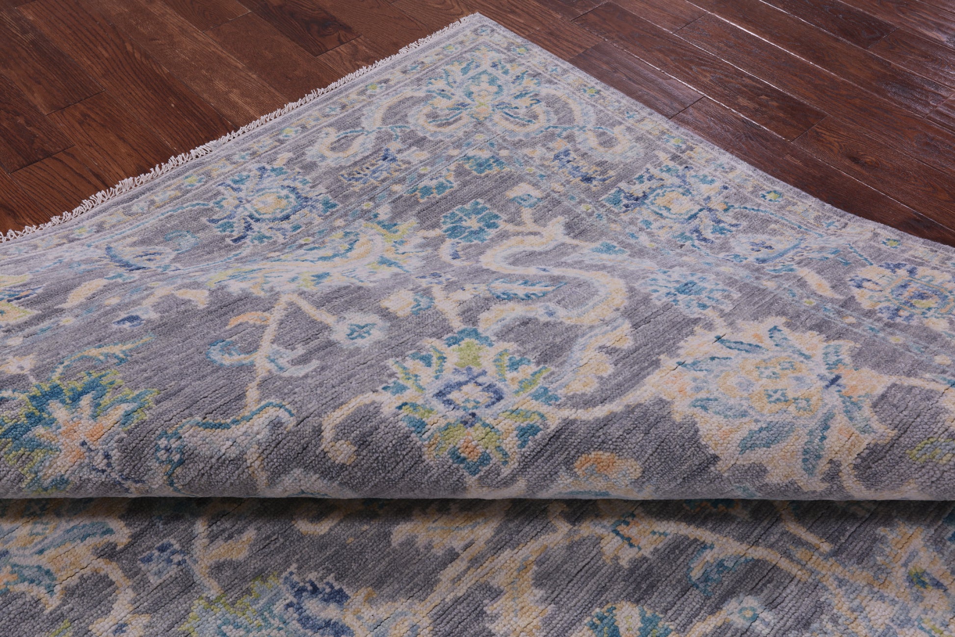 Grey Persian Tabriz Hand Knotted Wool Rug - 7' 11" X 10' 2" - Golden Nile