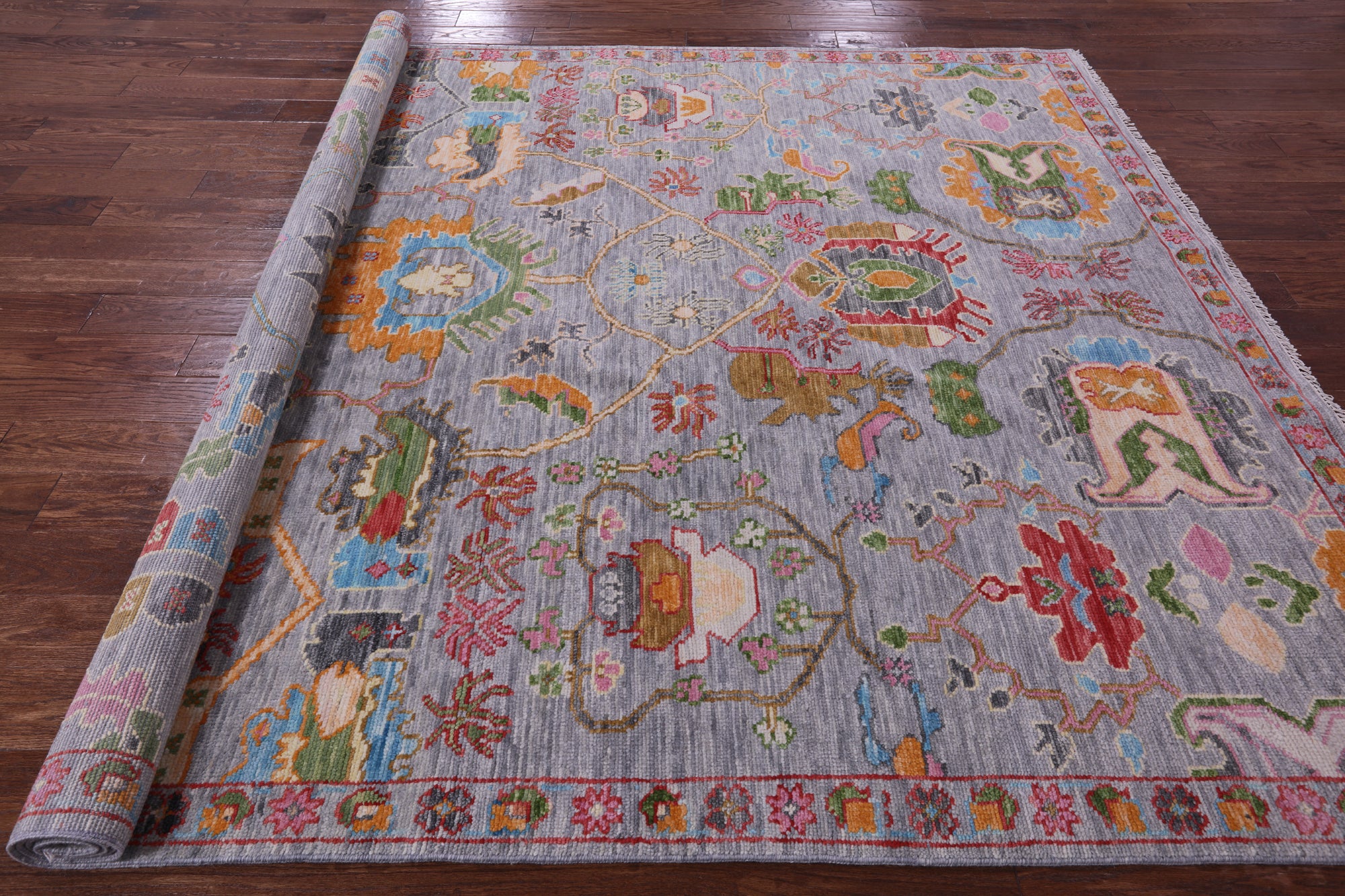Grey Heriz Serapi Hand Knotted Wool Rug - 7' 11" X 10' 2" - Golden Nile