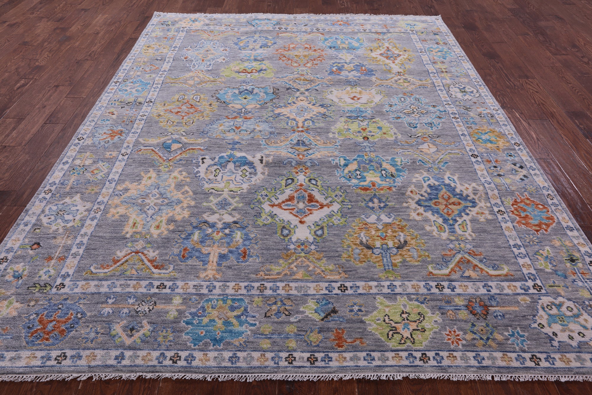 Grey Turkish Oushak Hand Knotted Wool Rug - 8' 1" X 10' 0" - Golden Nile