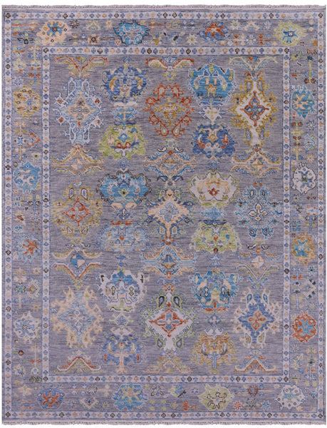 Grey Turkish Oushak Hand Knotted Wool Rug - 8' 1" X 10' 0" - Golden Nile