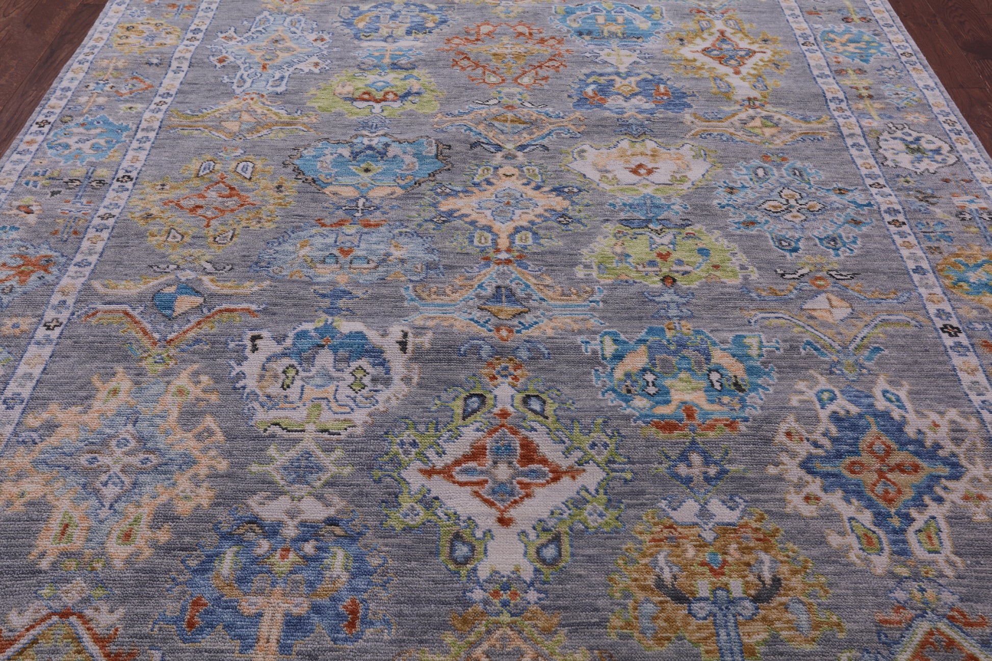 Grey Turkish Oushak Hand Knotted Wool Rug - 8' 1" X 10' 0" - Golden Nile