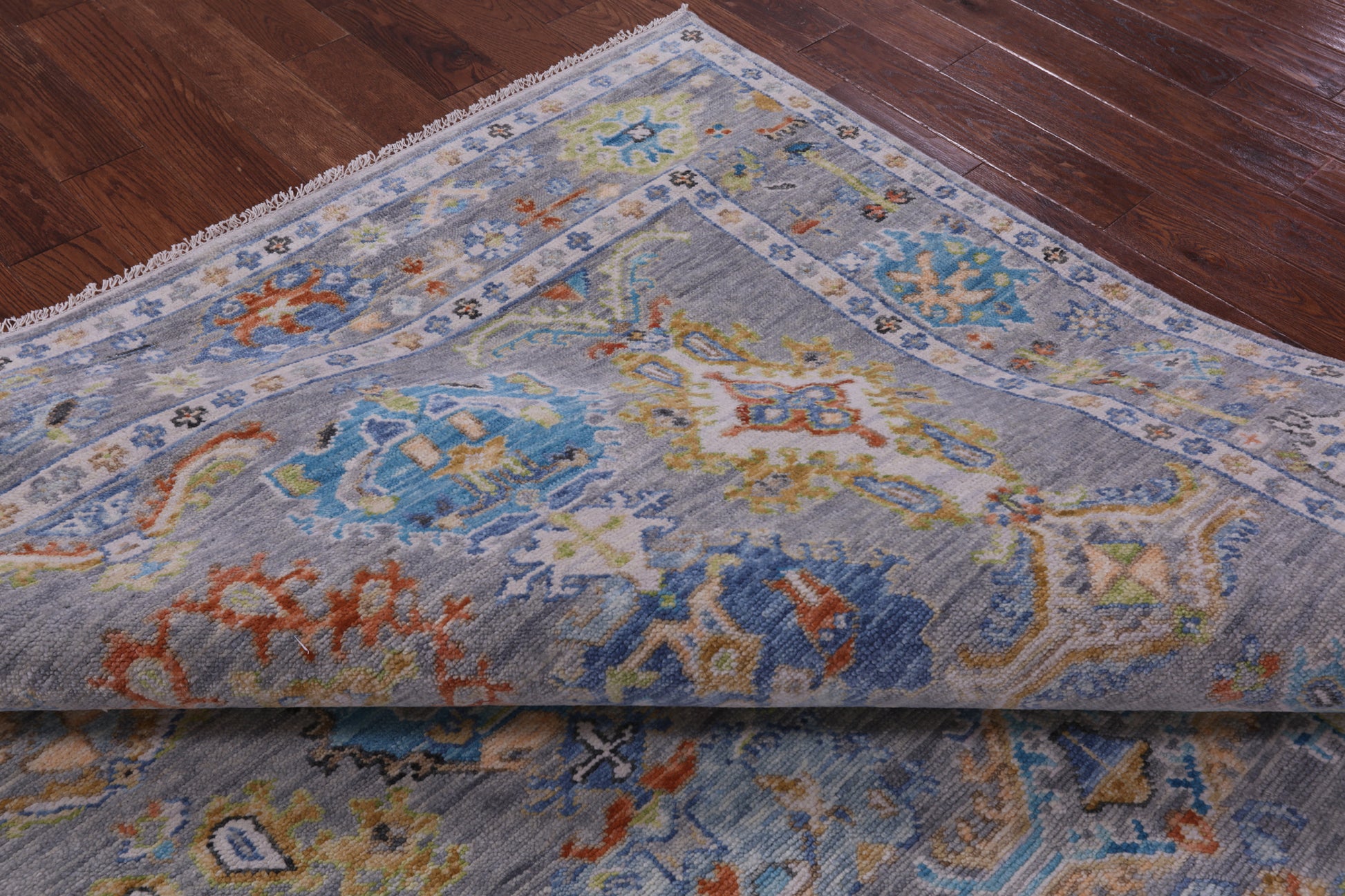 Grey Turkish Oushak Hand Knotted Wool Rug - 8' 1" X 10' 0" - Golden Nile