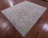 Grey Turkish Oushak Hand Knotted Wool Rug - 7' 11" X 9' 7" - Golden Nile