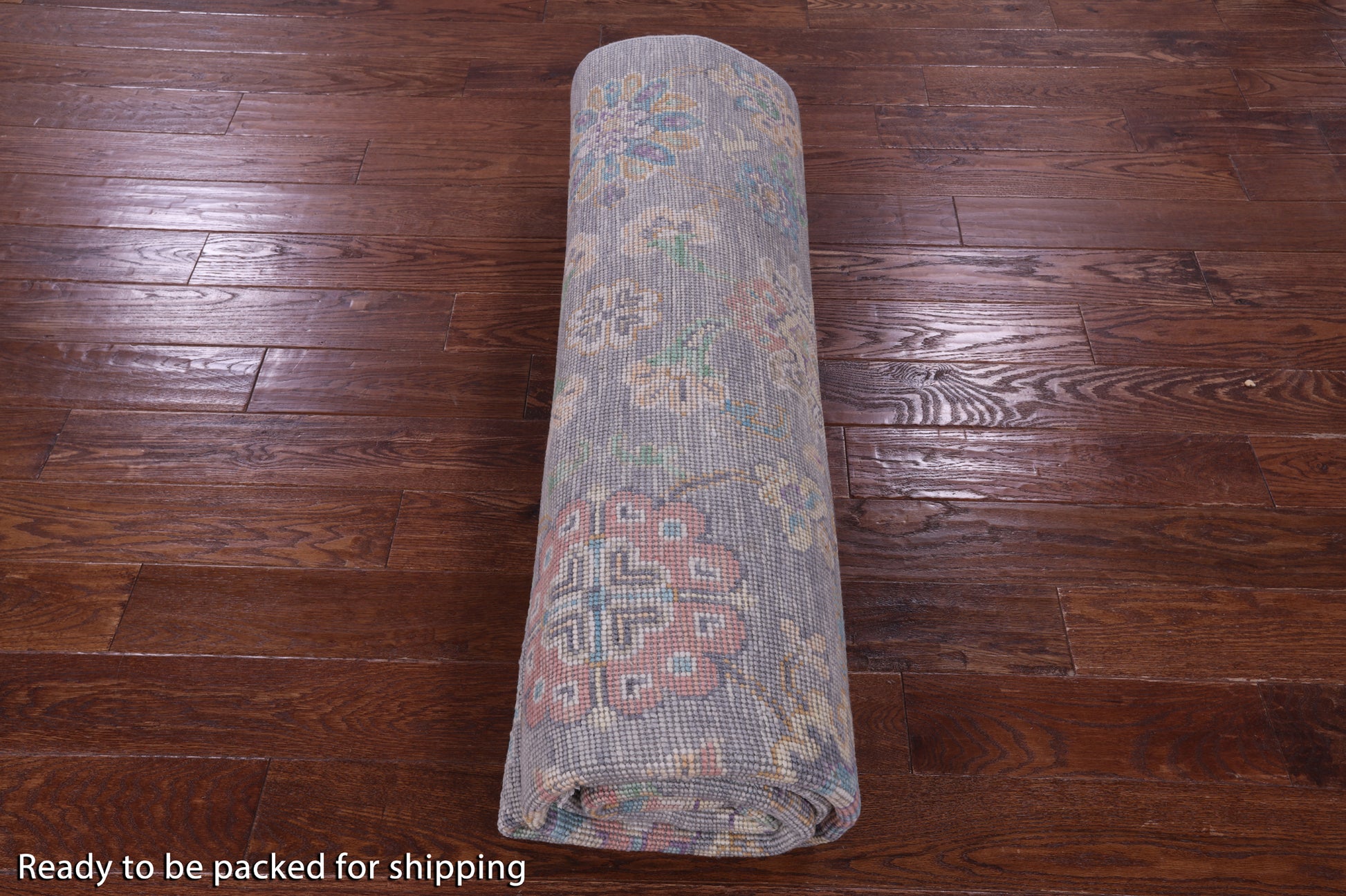 Grey Turkish Oushak Hand Knotted Wool Rug - 7' 11" X 9' 7" - Golden Nile