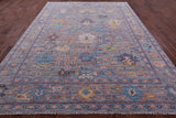 Grey Turkish Oushak Hand Knotted Wool Rug - 8' 11" X 12' 2" - Golden Nile