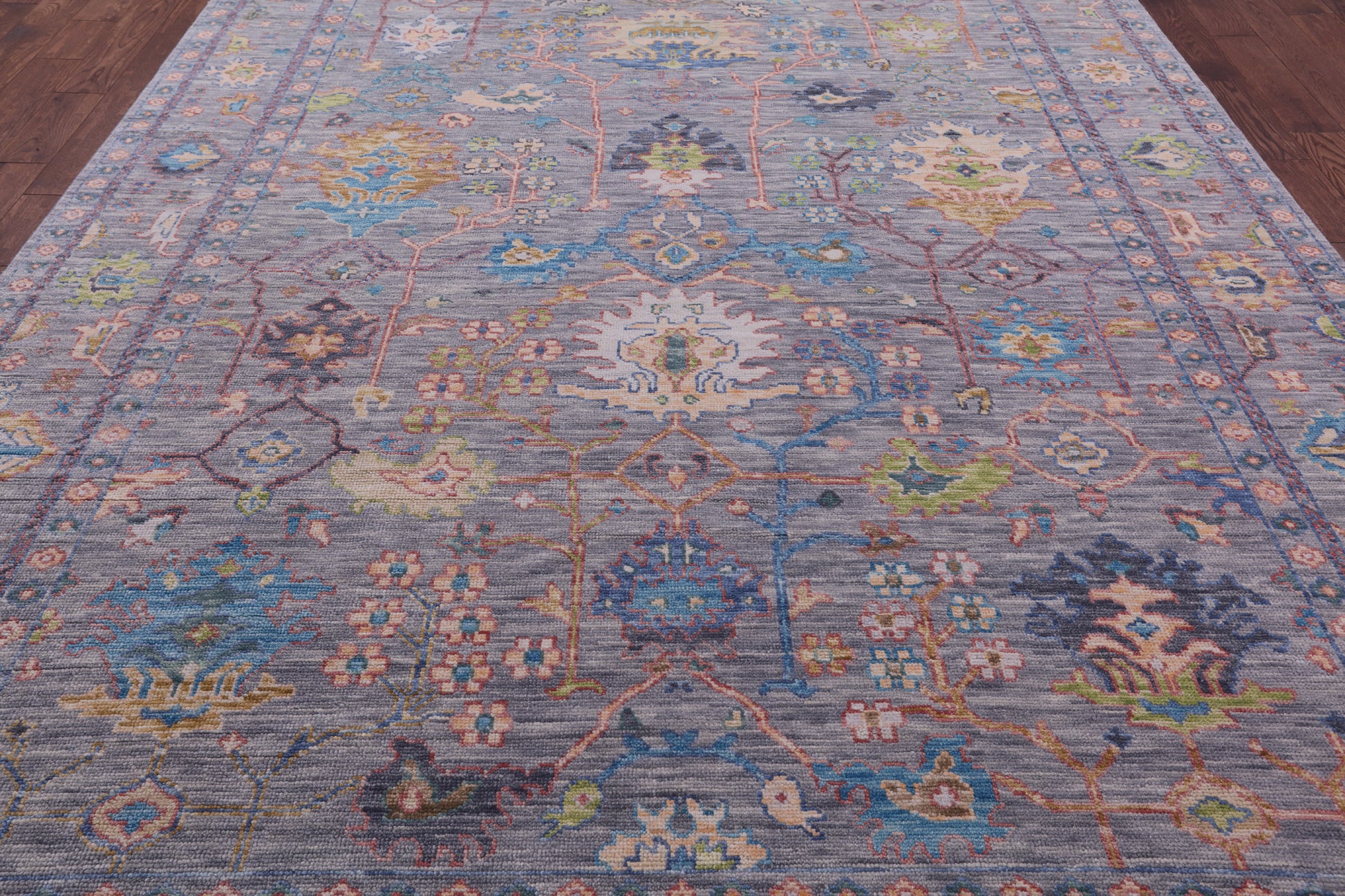 Grey Turkish Oushak Hand Knotted Wool Rug - 8' 11" X 12' 2" - Golden Nile
