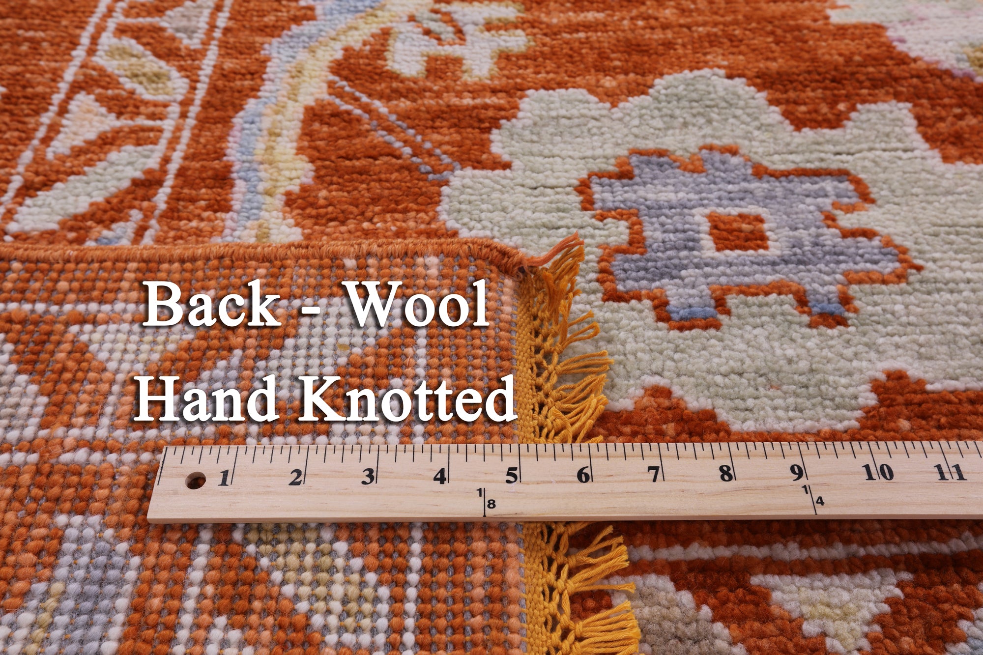 Orange Turkish Oushak Hand Knotted Wool Rug - 9' 0" X 12' 1" - Golden Nile