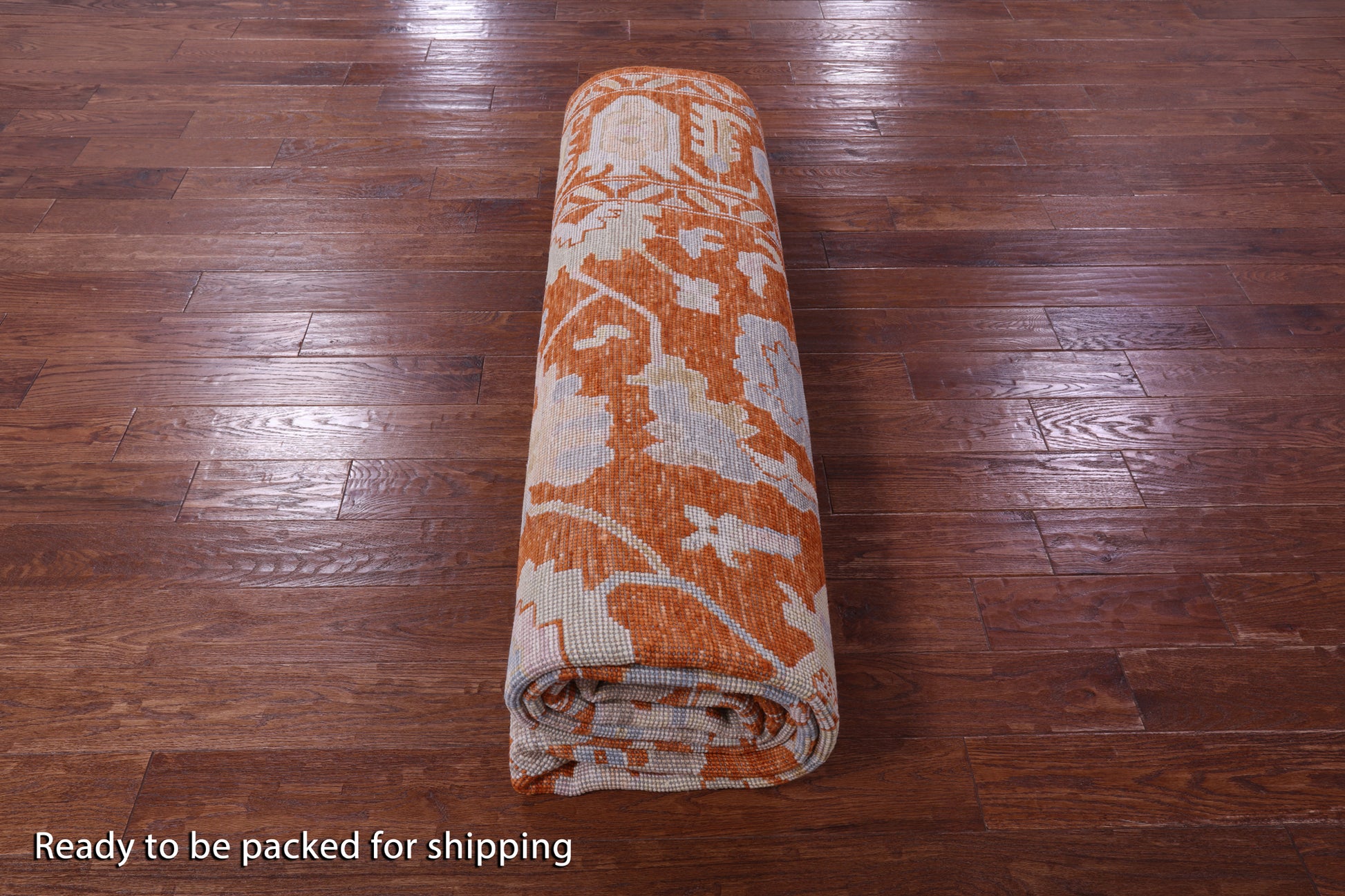Orange Turkish Oushak Hand Knotted Wool Rug - 9' 0" X 12' 1" - Golden Nile
