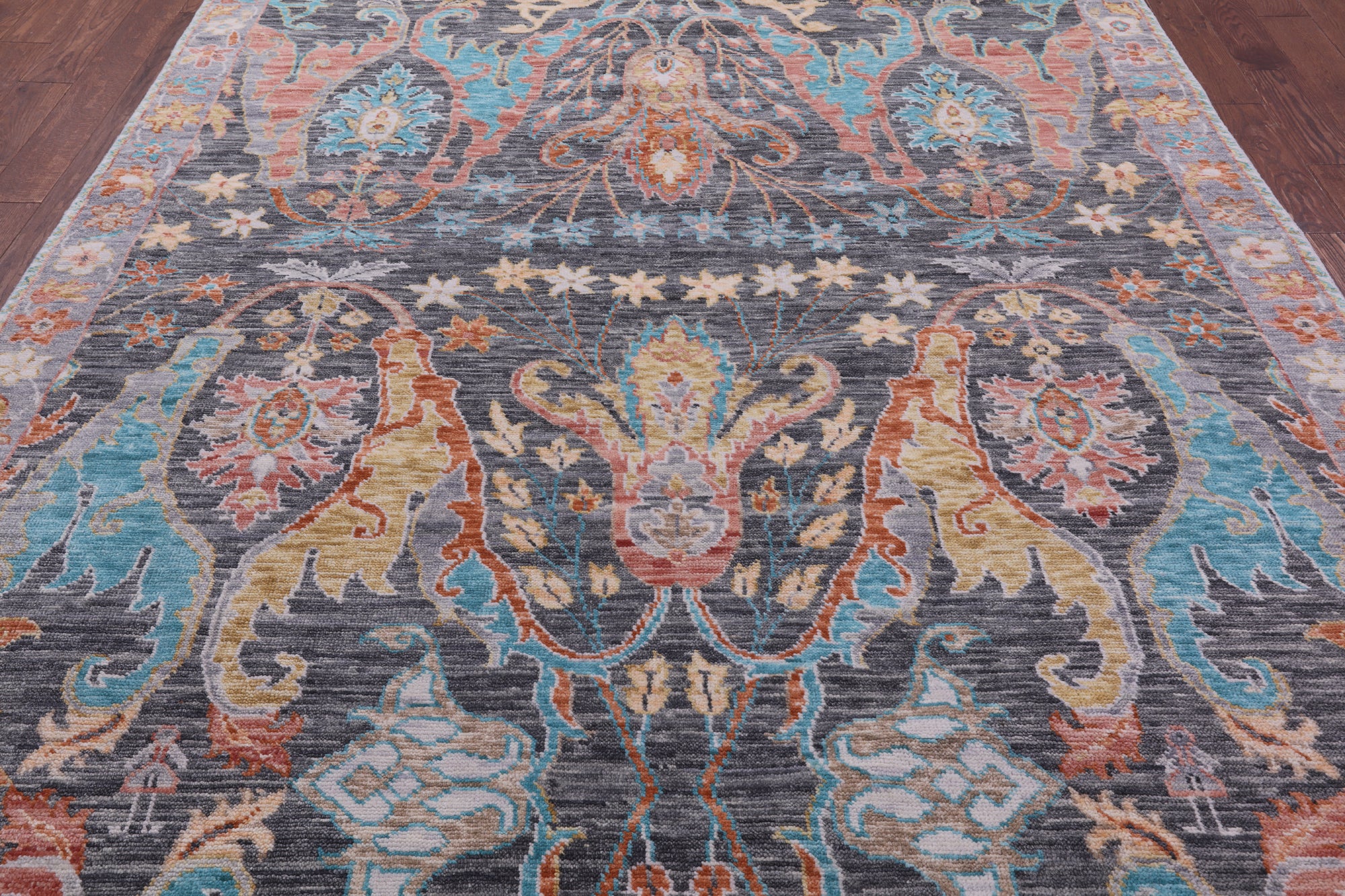 Grey Turkish Oushak Hand Knotted Wool Rug - 8' 3" X 10' 0" - Golden Nile