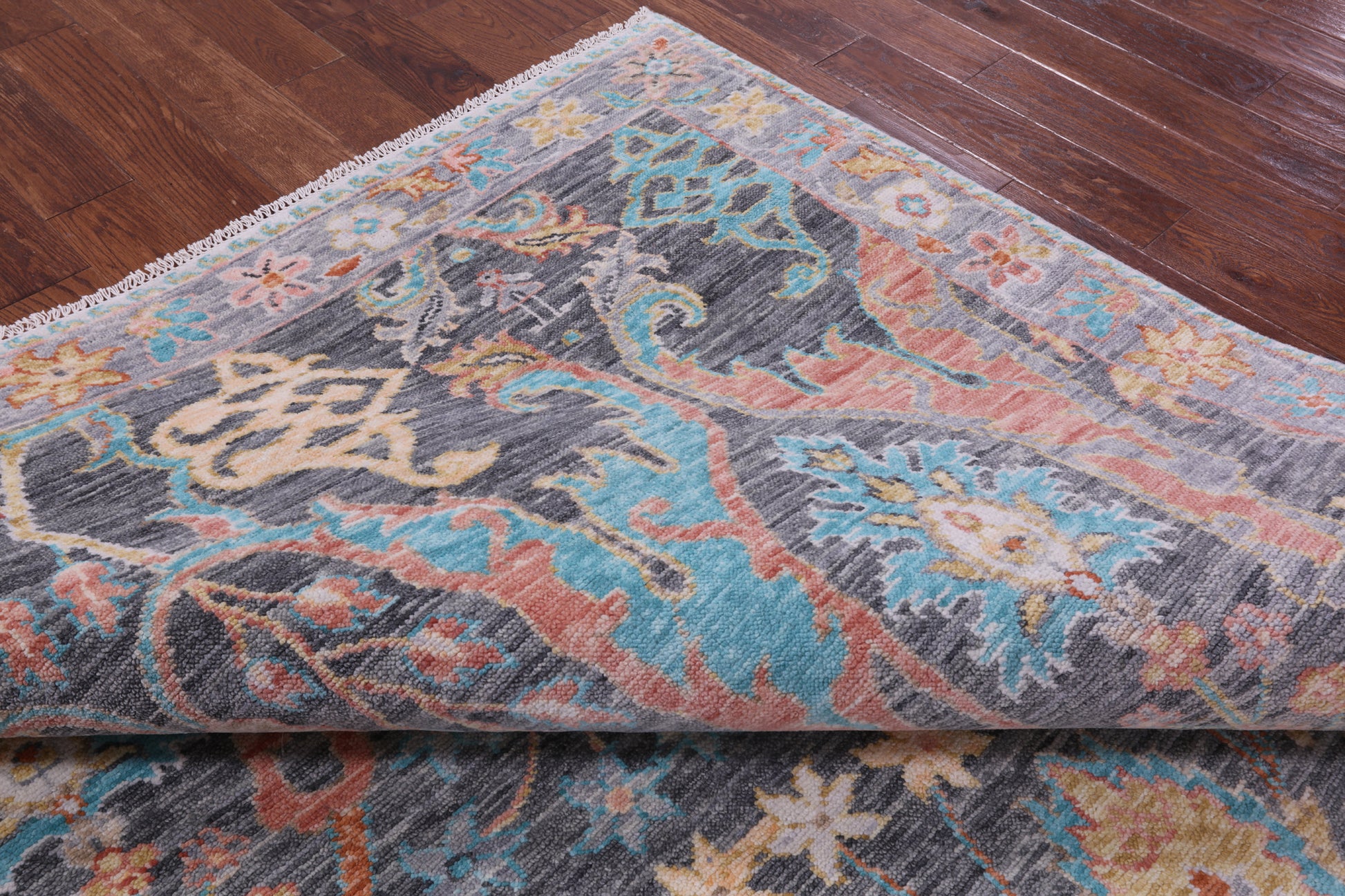 Grey Turkish Oushak Hand Knotted Wool Rug - 8' 3" X 10' 0" - Golden Nile