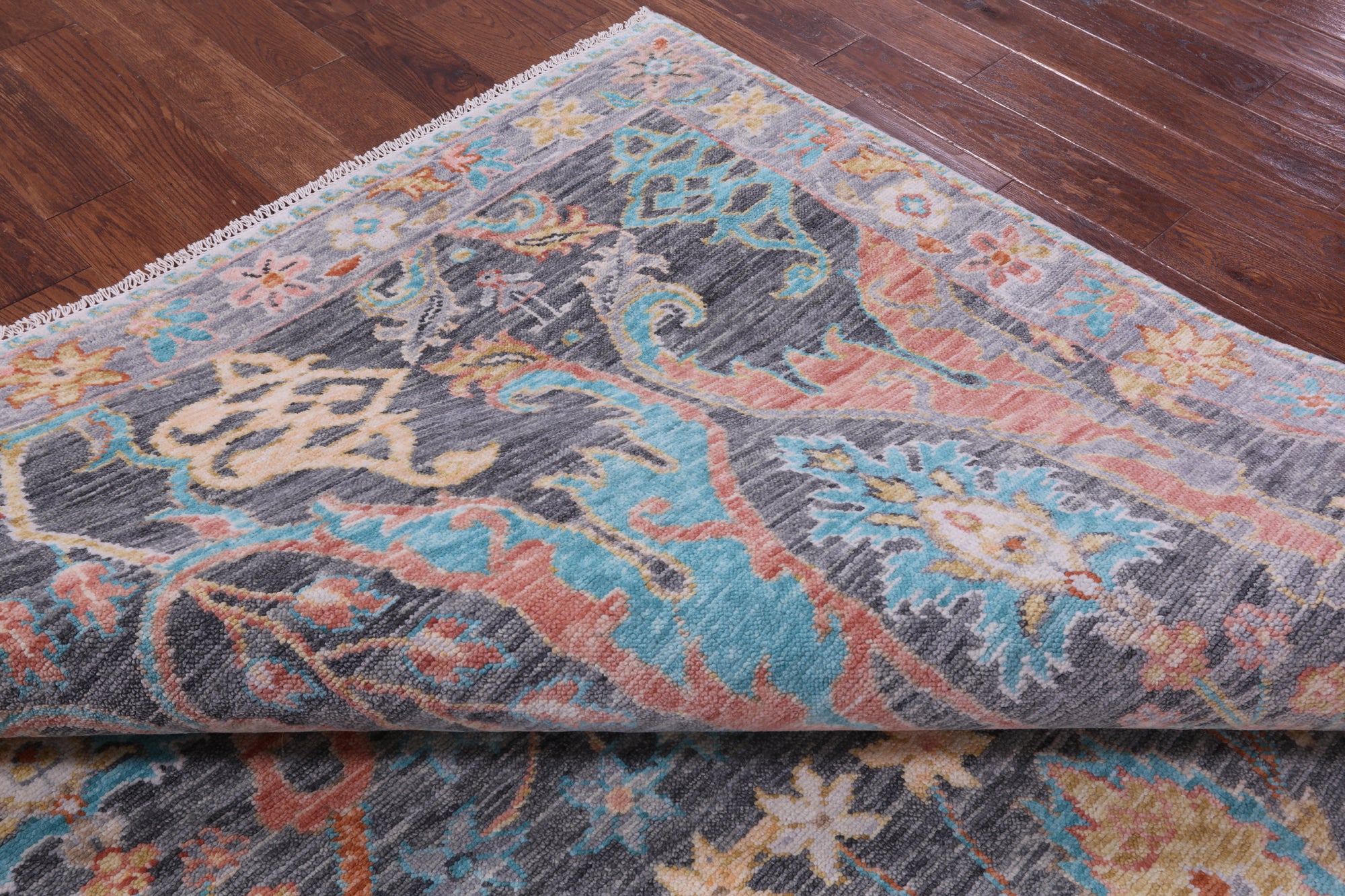 Grey Turkish Oushak Hand Knotted Wool Rug - 8' 3" X 10' 0" - Golden Nile
