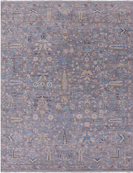 Grey Turkish Oushak Hand Knotted Wool Rug - 9' 1" X 11' 10" - Golden Nile