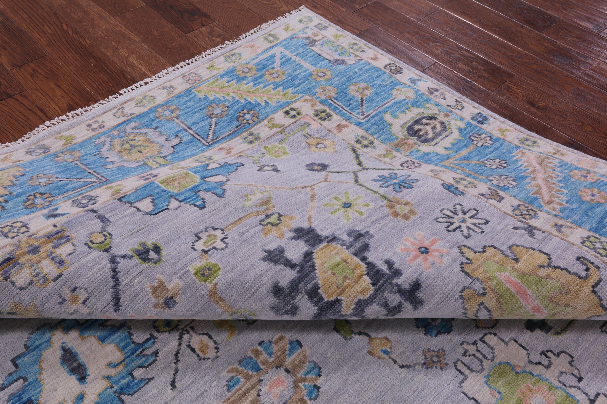 Grey Turkish Oushak Hand Knotted Wool Rug - 7' 11" X 10' 0" - Golden Nile