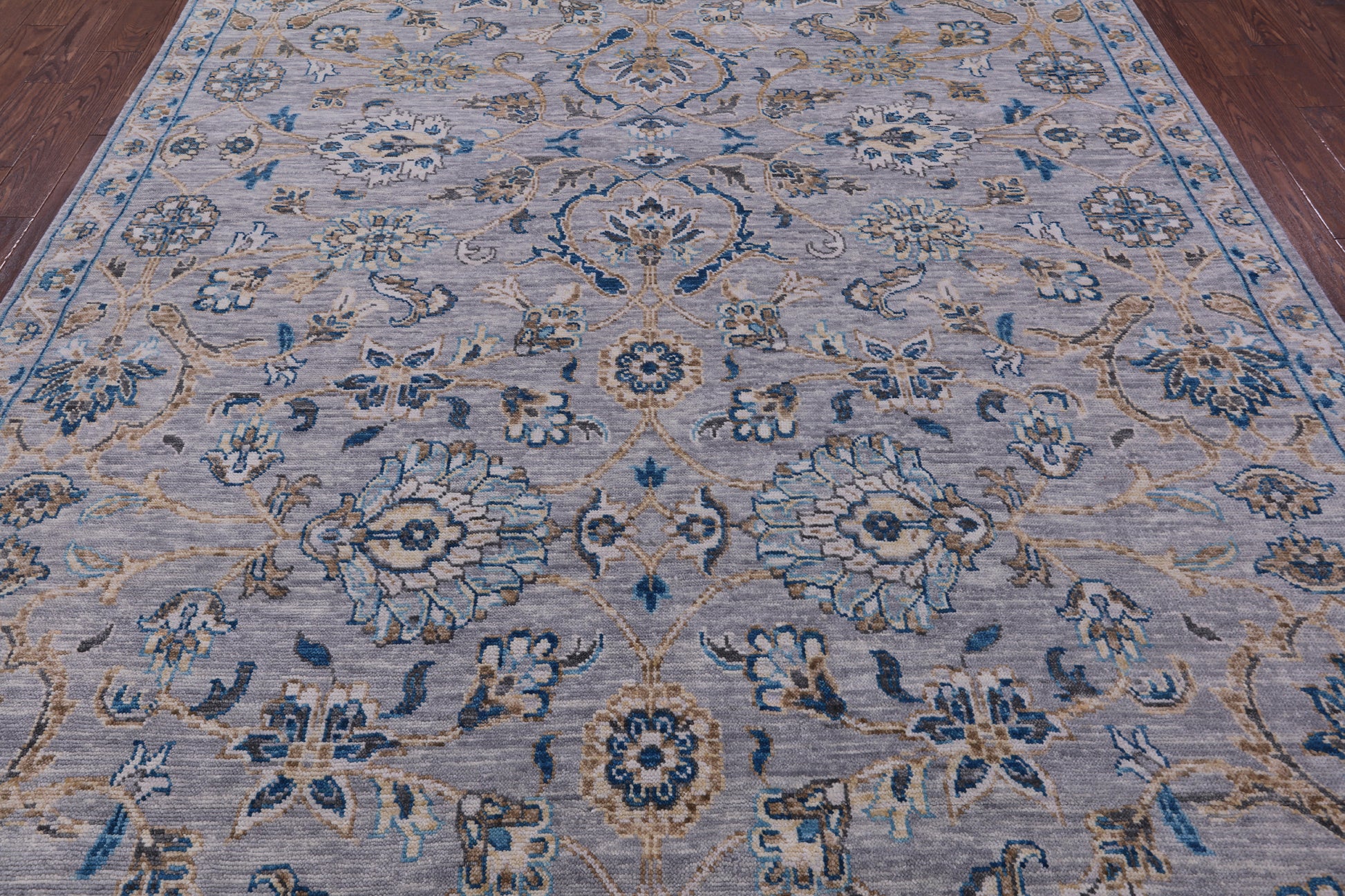 Grey Persian Tabriz Hand Knotted Wool Rug - 9' 1" X 12' 2" - Golden Nile