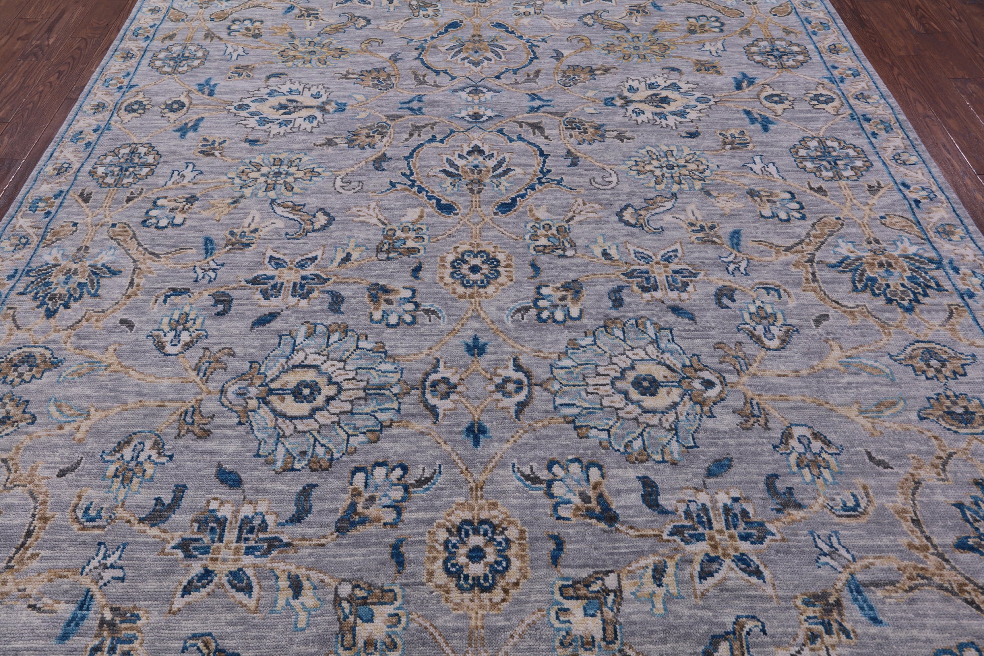 Grey Persian Tabriz Hand Knotted Wool Rug - 9' 1" X 12' 2" - Golden Nile