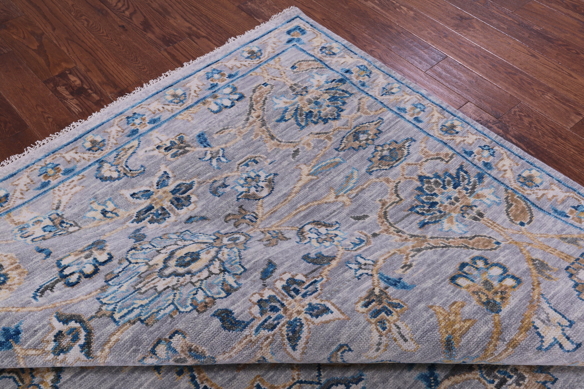 Grey Persian Tabriz Hand Knotted Wool Rug - 9' 1" X 12' 2" - Golden Nile