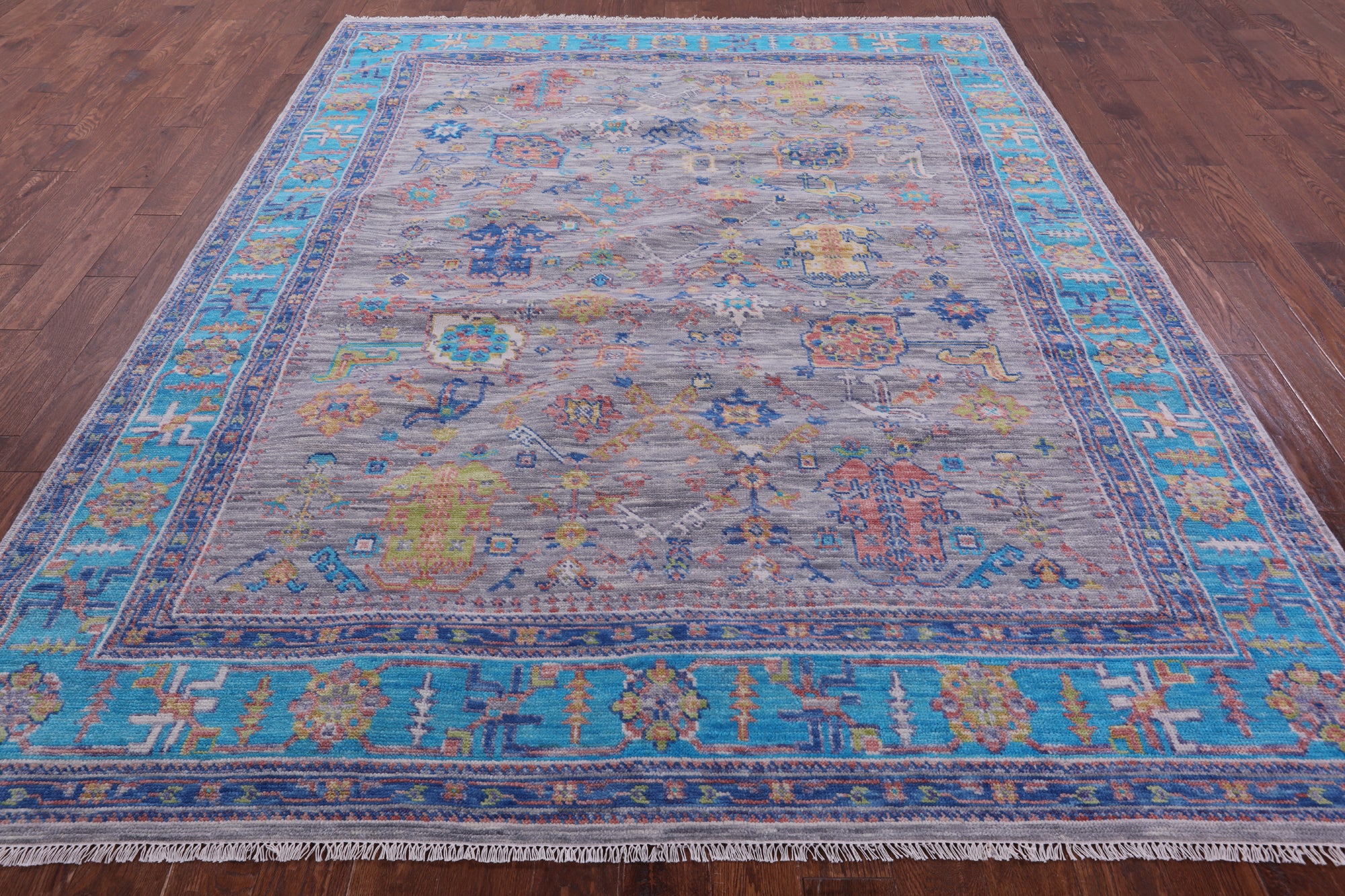 Grey Heriz Serapi Hand Knotted Wool Rug - 8' 1" X 9' 11" - Golden Nile