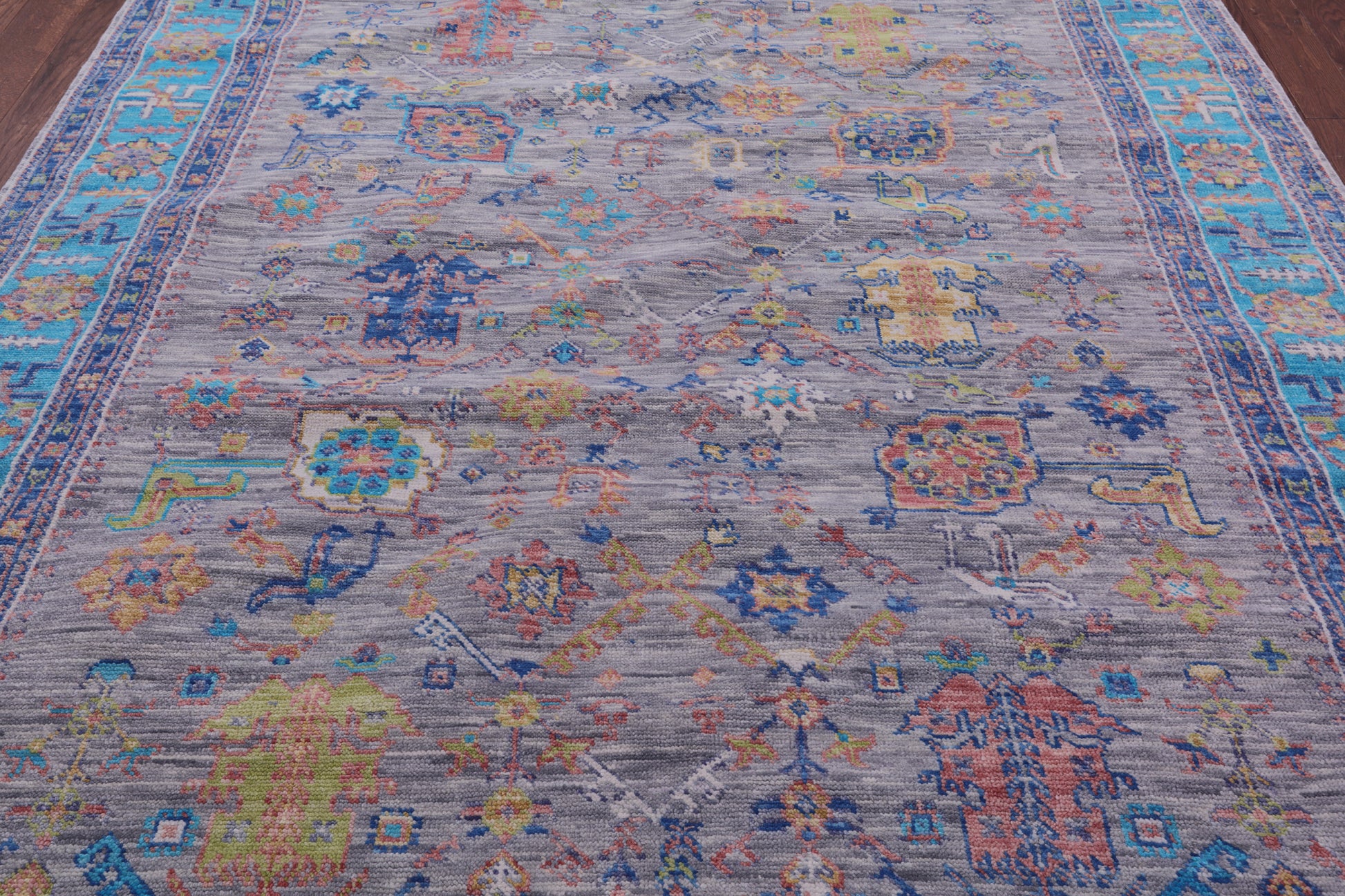Grey Heriz Serapi Hand Knotted Wool Rug - 8' 1" X 9' 11" - Golden Nile