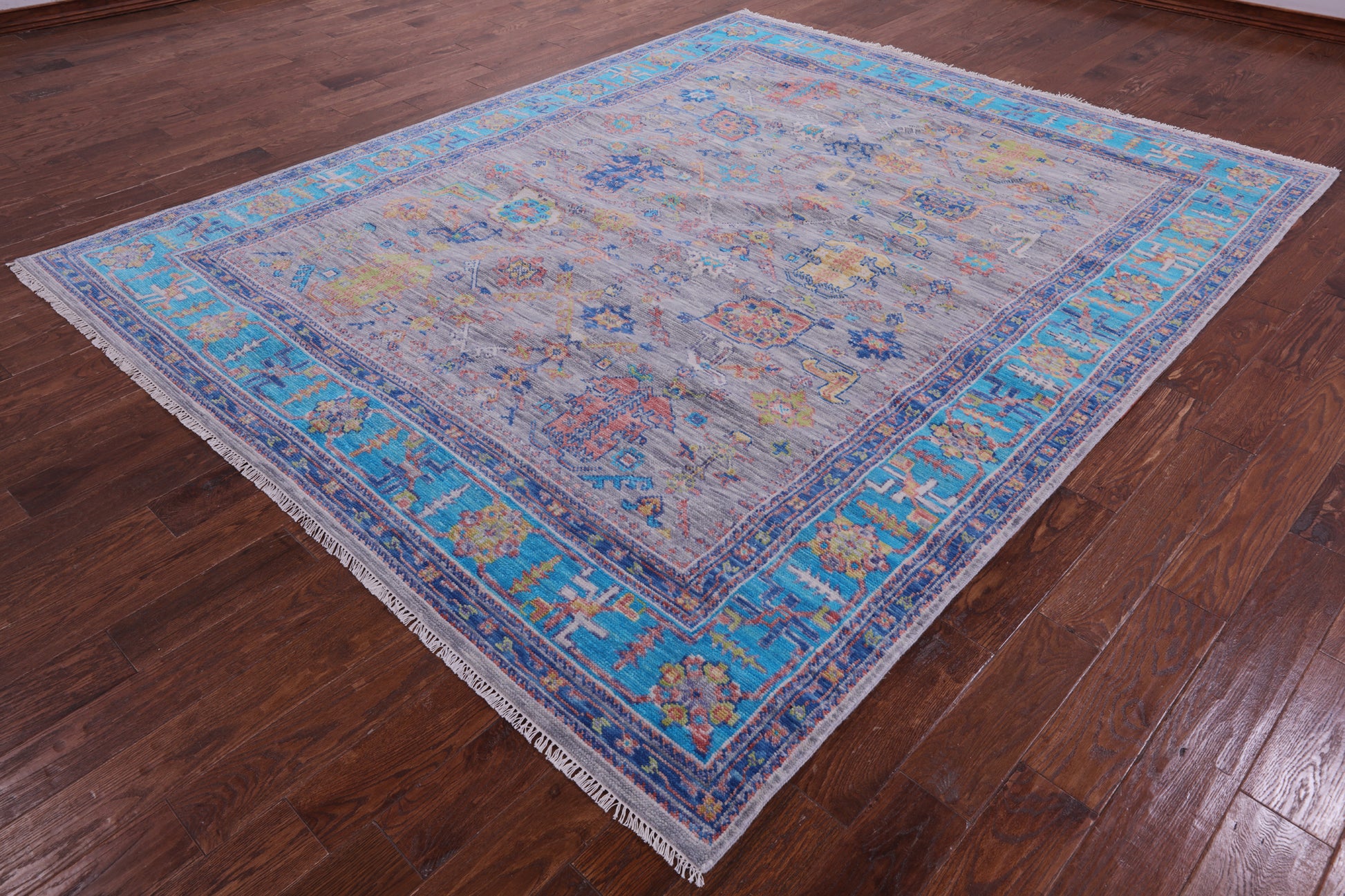 Grey Heriz Serapi Hand Knotted Wool Rug - 8' 1" X 9' 11" - Golden Nile