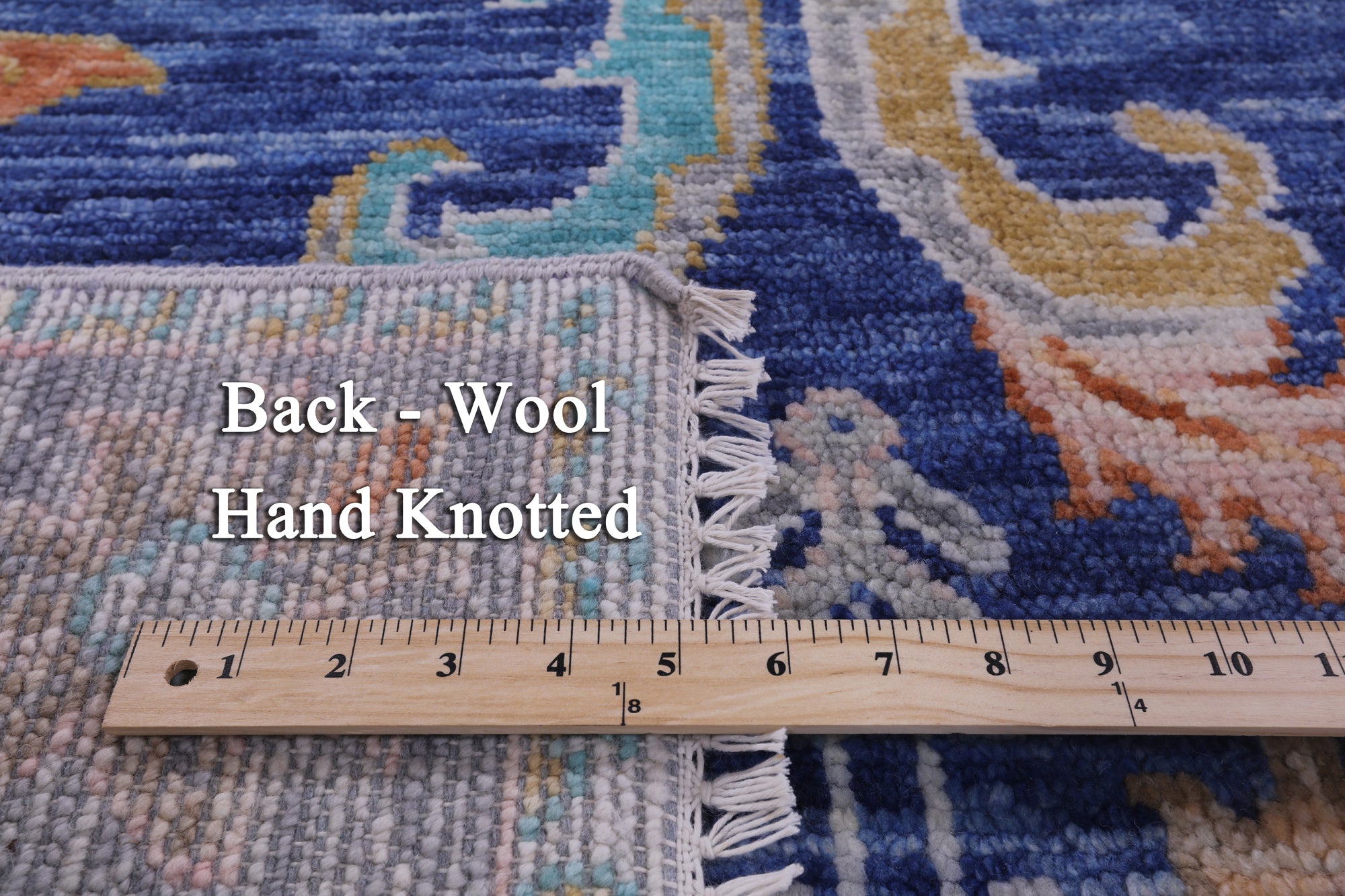 Blue Turkish Oushak Hand Knotted Wool Rug - 8' 0" X 10' 3" - Golden Nile