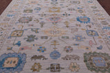 Ivory Turkish Oushak Handmade Wool Rug - 9' 2" X 12' 0" - Golden Nile