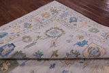 Ivory Turkish Oushak Handmade Wool Rug - 9' 2" X 12' 0" - Golden Nile
