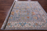 Grey Square Heriz Serapi Hand Knotted Wool Rug - 9' 1" X 9' 1" - Golden Nile