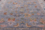 Grey Square Heriz Serapi Hand Knotted Wool Rug - 9' 1" X 9' 1" - Golden Nile