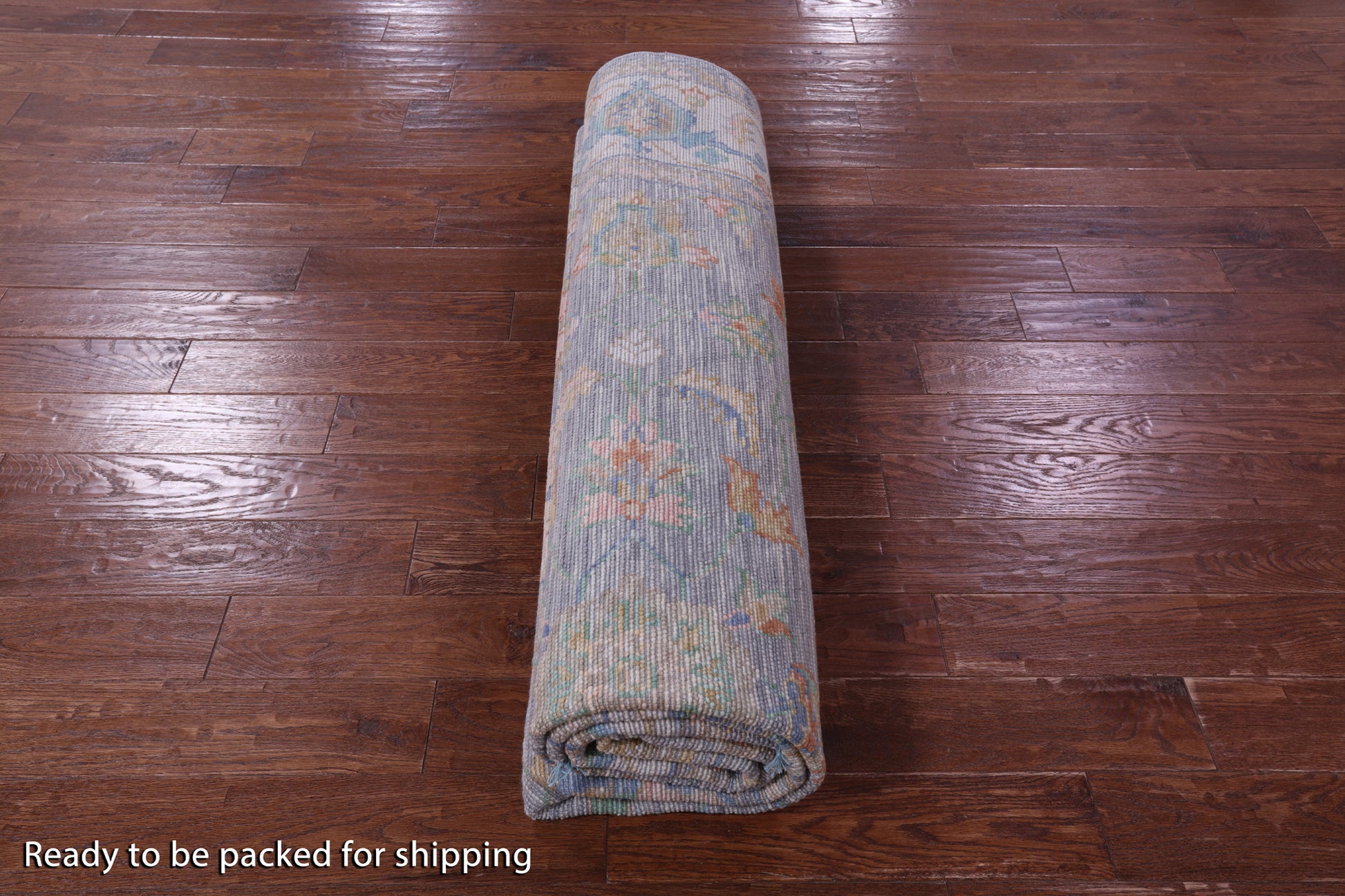Grey Square Heriz Serapi Hand Knotted Wool Rug - 9' 1" X 9' 1" - Golden Nile
