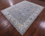 Grey Turkish Oushak Hand Knotted Wool Rug - 8' 3" X 10' 3" - Golden Nile