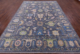 Grey Turkish Oushak Hand Knotted Wool Rug - 9' 3" X 12' 0" - Golden Nile