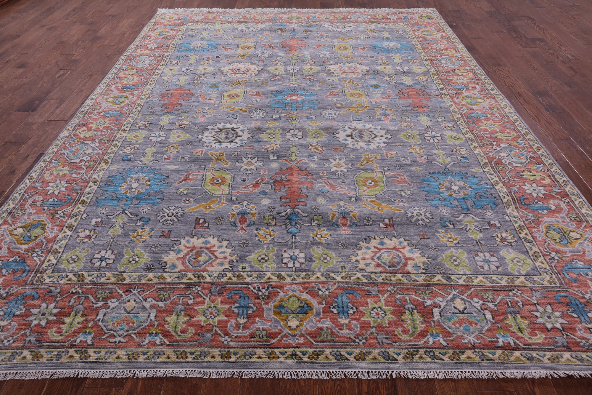 Grey Heriz Serapi Hand Knotted Wool Rug - 9' 3" X 11' 10" - Golden Nile