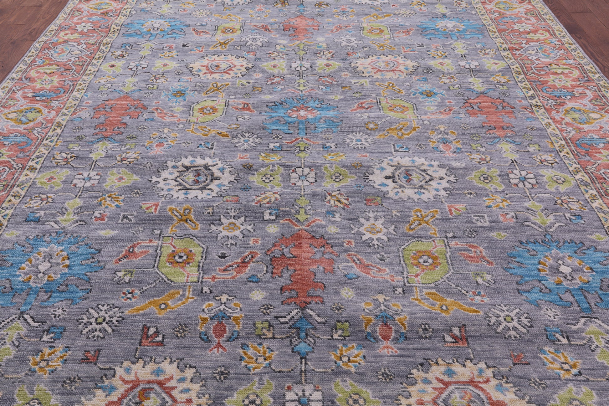 Grey Heriz Serapi Hand Knotted Wool Rug - 9' 3" X 11' 10" - Golden Nile
