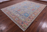 Grey Heriz Serapi Hand Knotted Wool Rug - 9' 3" X 11' 10" - Golden Nile