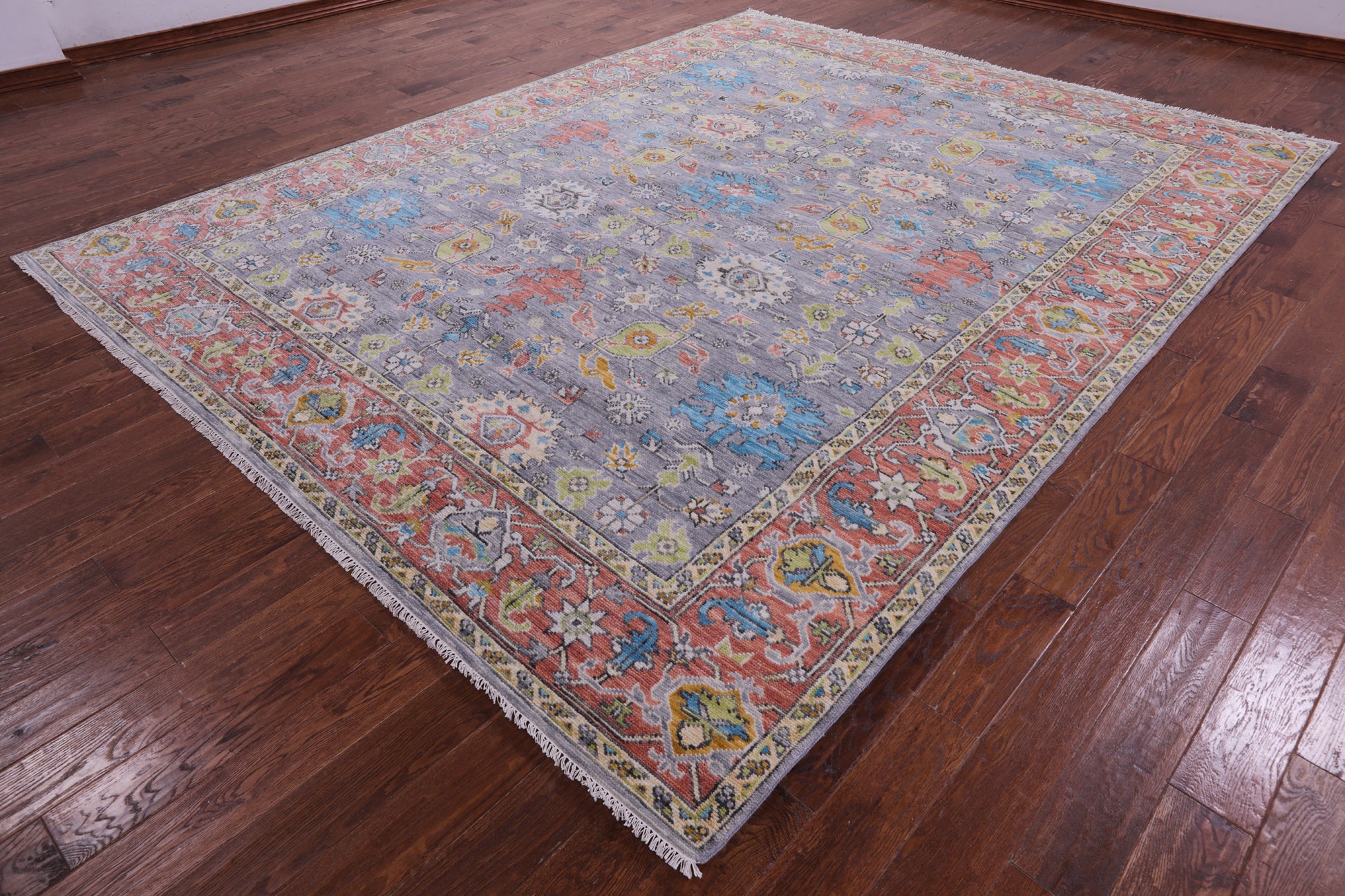 Grey Heriz Serapi Hand Knotted Wool Rug - 9' 3" X 11' 10" - Golden Nile